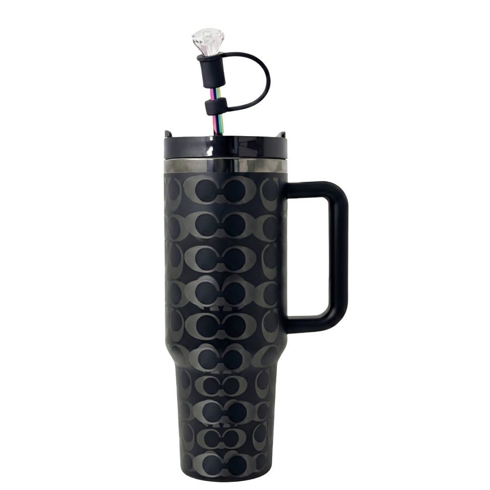 Holografischer Monogramm Tumbler (1,2 l) – Schwarz & Silber